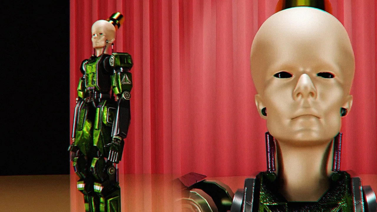 A frame from AI Robot Launch Goes Horribly Wrong